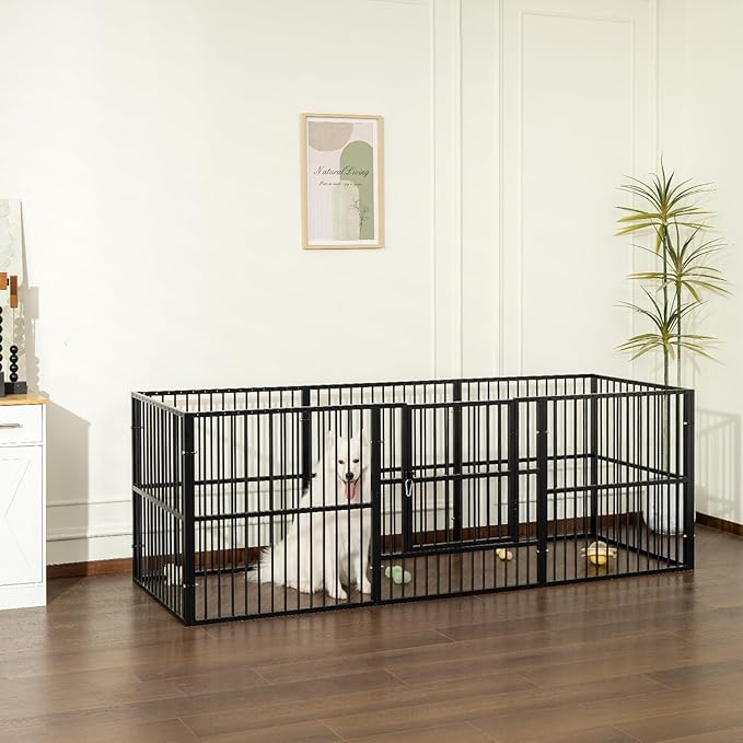 Dog Playpen - 32" Height Dog Pen, Heavy Duty Puppy Pen with Door, Safe & Sturdy, Easy Assemble for Indoor/Outdoor Pet Playpen