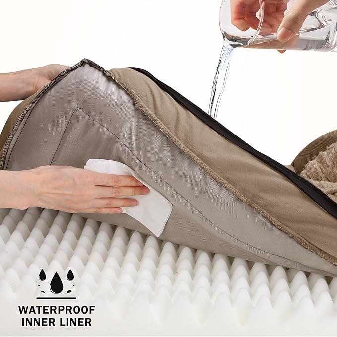 INVENHO Orthopedic Large Dog Bed, Washable Waterproof, Egg-Crate Foam Dog Couch Bed with Washable Removable Cover, Waterproof Lining and Nonskid Bottom