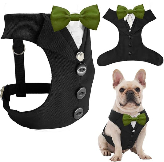 AVERYDAY Dog Tuxedo for Wedding Outfit, Dog Suit and Tie Costumes for Birthday, Halloween, Cosplay, Christmas Party, Pet Formal Wear with Bowtie, Tux for Medium Large Dogs, Bulldog, Labrador, Husky