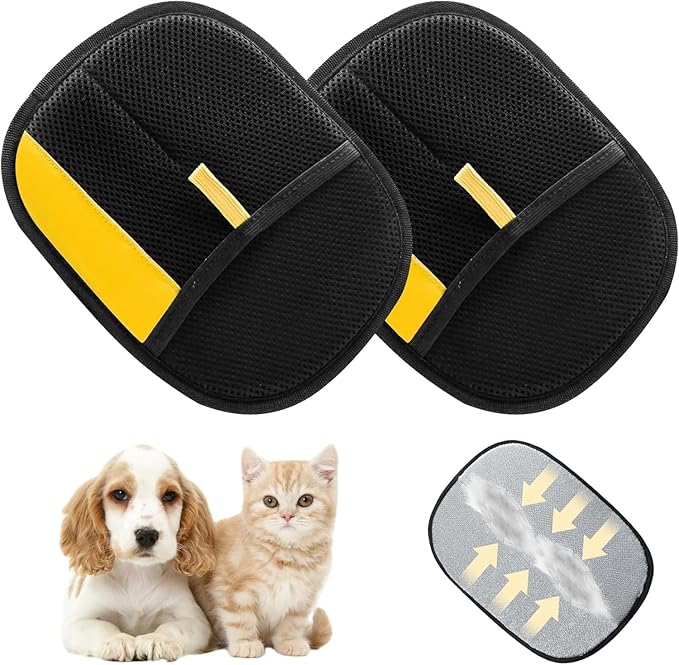 Static Pet Hair Removal Glove for Cats & Dogs, Efficient Grooming Gloves for Pet Hair, Cat Grooming Gloves for Hair Removal