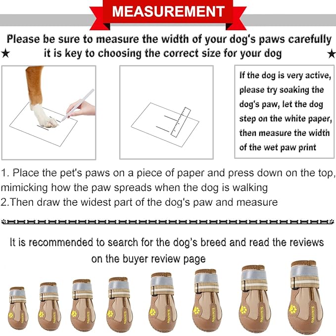 QUMY Dog Shoes for Large Dogs, Medium Dog Boots & Paw Protectors for Winter Snowy Day, Summer Hot Pavement, Waterproof in Rainy Weather, Outdoor Walking, Indoor Hardfloors Anti Slip Sole Khaki 1