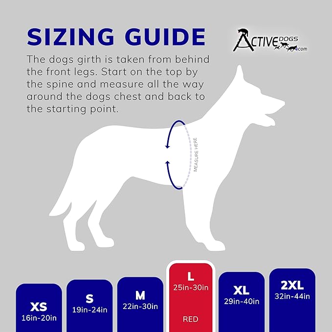 ActiveDogs Full Service Dog Kit -Service Dog Vest Harness with Handle, ID Holder, Medical Alert Keychain, Leash & Patches - Large Size, Red