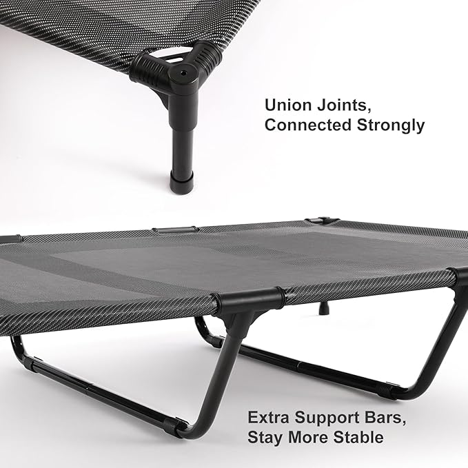 petizer 48" Elevated Dog Bed for Extra Large Dogs, Outdoor Dog Cot Bed Waterproof, Raised Cooling Pet Bed, Washable Breathable XXL Dog Bed with Supporting Bars - Up to 200 LBs, Indestructible, X-Large