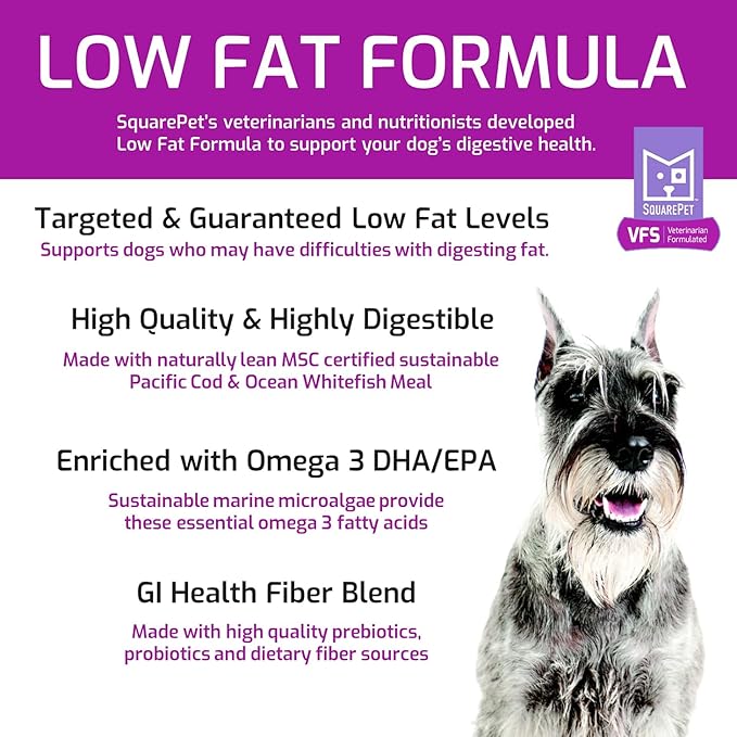 Veterinarian Formulated Solutions Low Fat Content Lean Whitefish, Highly Digestible, Dry Dog Food 4.4lbs