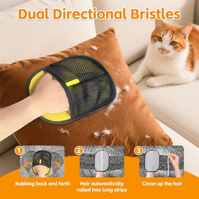 2025 Newly Cats & Dogs Electrostatic Pet Hair Remover Glove for Clothing, Couch, Carpet, Furniture,Car Seat Great Alternative to Pet Lint Roller 1pack