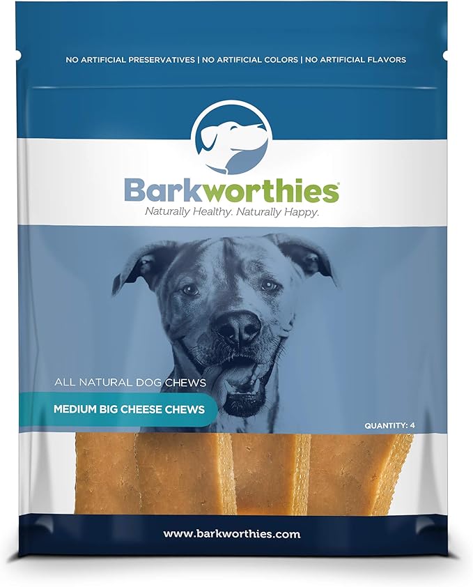 Barkworthies Medium Himalayan Yak Cheese - 4 Count (Pack of 1) - All-Natural, Durable, Long-Lasting, Gourmet Dental Treat