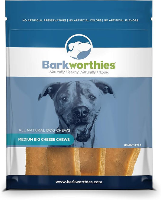 Barkworthies Medium Himalayan Yak Cheese - 4 Count (Pack of 1) - All-Natural, Durable, Long-Lasting, Gourmet Dental Treat