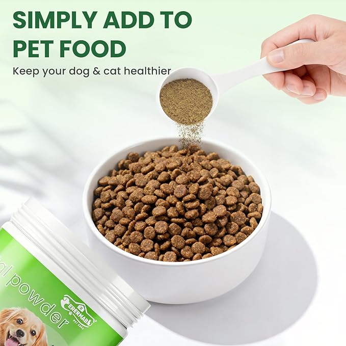 Dog Teeth Cleaning Powder, Dog Dental Powder and Cats Breath Freshener，Bad Breath & Tartar Remover for Dogs,Dog Teeth Cleaning with Enzymes- 60-Day Supply 150g