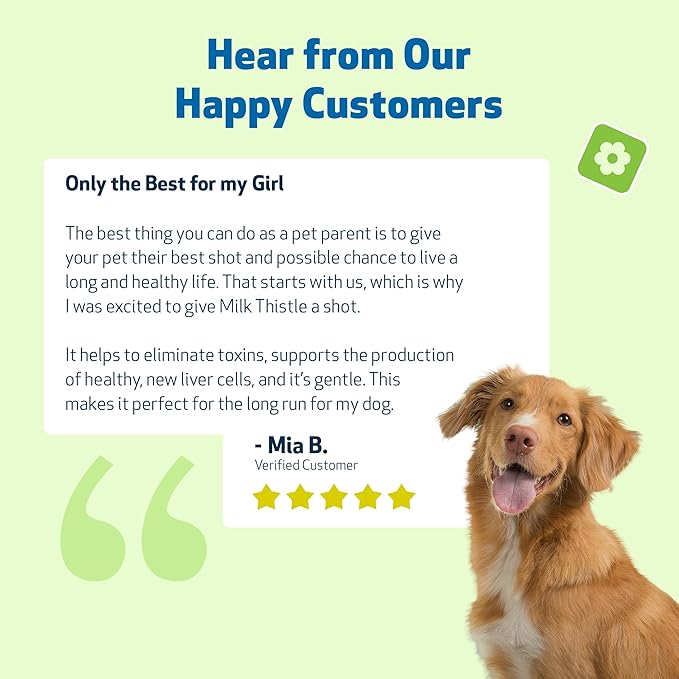 Pet Wellbeing Milk Thistle for Dogs Organic Herb, Milk Thistle Liver Detox Support - Pet Wellbeing Vet-Formulated Holistic Supplement - 2oz (59 ml)