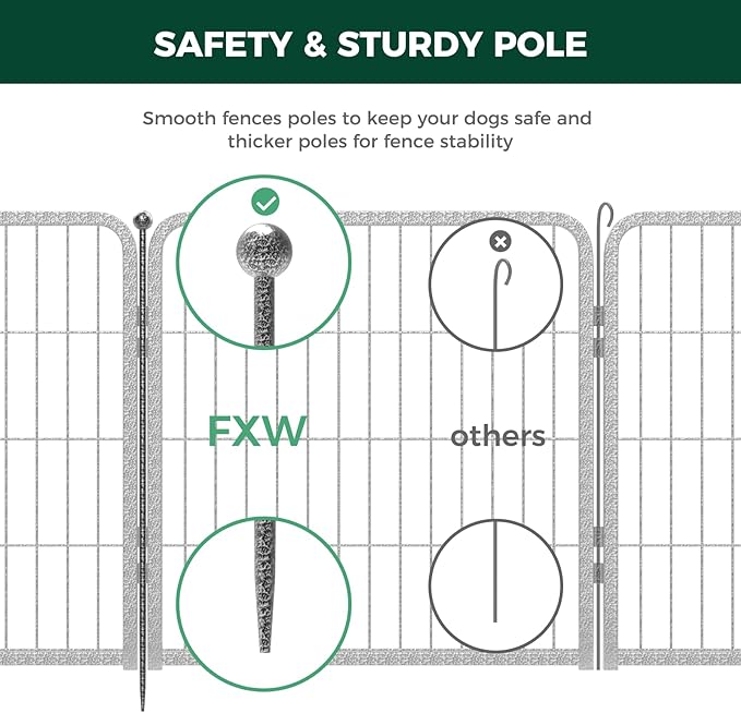 FXW Aster Dog Playpen Designed for Yard, 24inch 48 Panels