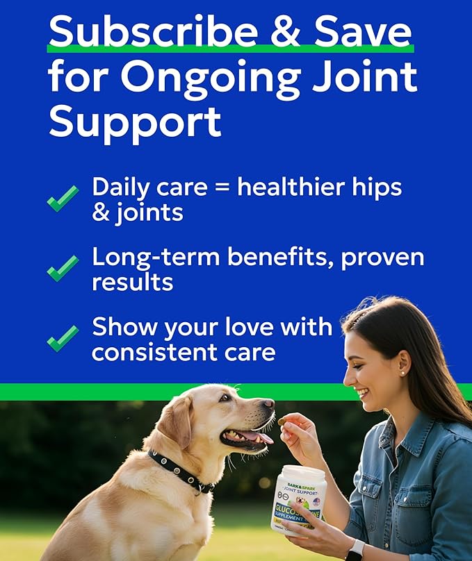 Bark&Spark Glucosamine Chondroitin Dog Hip & Joint Supplement - Joint Pain Relief - Hip & Joint Chews - Joint Support Large Small Breed - Senior Doggie Vitamin Pill Joint Health (180 Treats - Chicken)