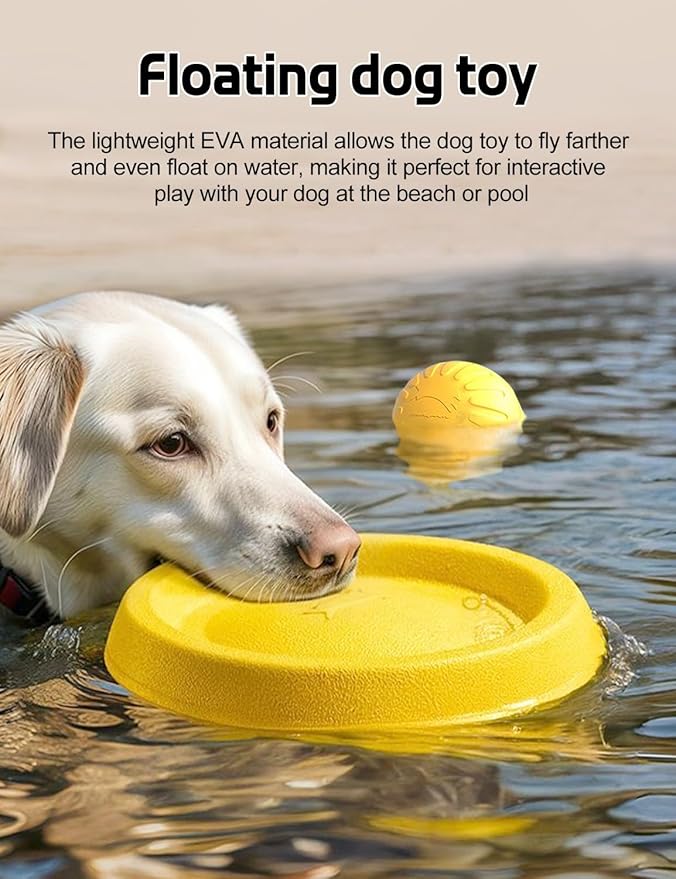 Dog Flying Disc Toy， Soft Indestructible Dogs Flying Disc Pack ，for Aggressive chewers Medium Large Dog，Dog Beach Essentials Water Pool Float Toys (Flying Disc Set 1 Box)