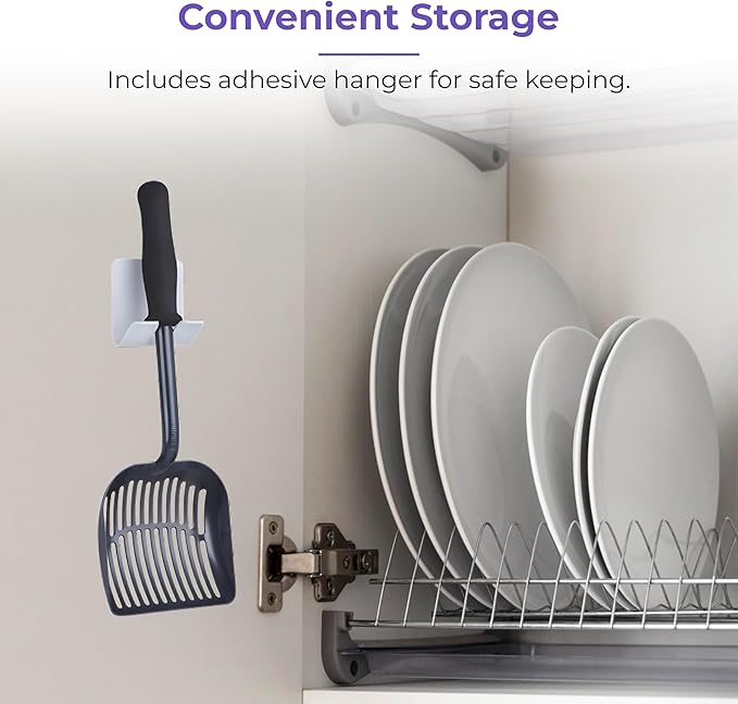 iPrimio Monster Cat Litter Scooper with 17 Inch Long Handle and Soft Grip - Sturdy Extra Large Deep Shovel Scoop - Cat Litter Scoop for Sore Hands - Kitty Litter Box Accessory