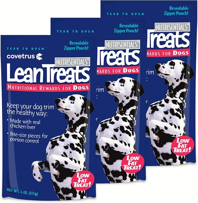 Nutrisential Lean Treats for Dogs - Small, Medium & Large Dogs (K9) - Nutritional Low Fat, Bite-Size - Soft Chicken Flavor - Chicken Flavor - 3 Pack - 4oz