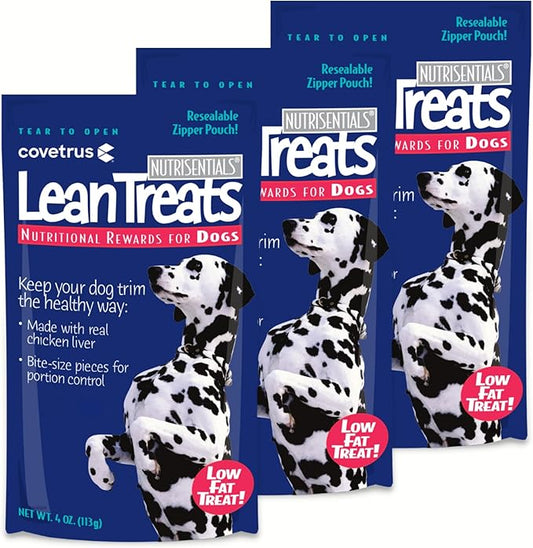 Nutrisential Lean Treats for Dogs - Small, Medium & Large Dogs (K9) - Nutritional Low Fat, Bite-Size - Soft Chicken Flavor - Chicken Flavor - 3 Pack - 4oz