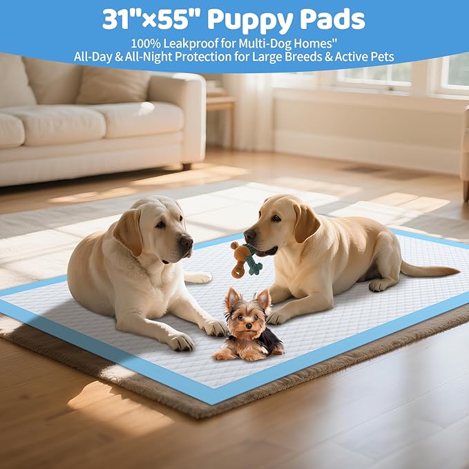 Gimars 31''x55'' Extra Large pet Disposable Pads, Dog Training Pads 26 Counts