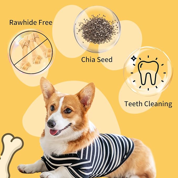 ASMPET Dog Treats Chews, Chicken Wrapped Cod Dumbbell, Rawhide Free & Grain Free Chewy Training Snacks