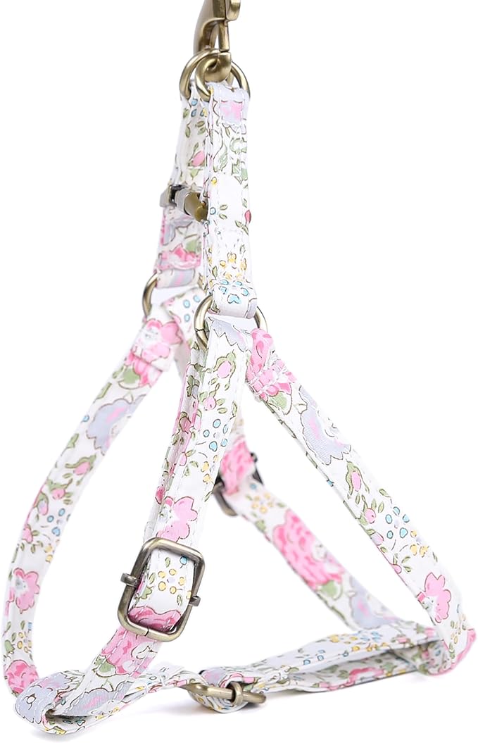 Angie and Allie Organic Cotton Personalized Step in Dog Harness,Custom Dog Halter Vests,Adjustable No Pull Canine Halter Harness for Small Medium Large Dogs