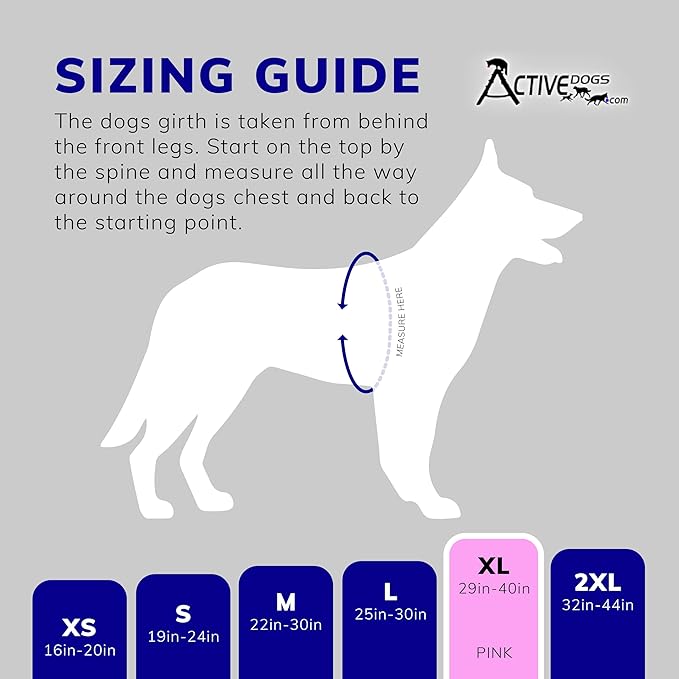 ActiveDogs Full Service Dog Kit - XL Pink - Service Vest Harness with Handle, ID Holder, ADA Cards, Medical Alert Keychain, Leash & Patches