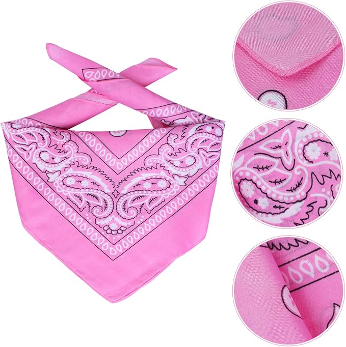 Yewong Pet Cowboy Costume Accessories Dog Cat Pet Size Cowboy Hat and Bandana Scarf West Cowboy Accessories for Puppy Kitten Party Festival and Daily Wearing Set of 2 (Pink)