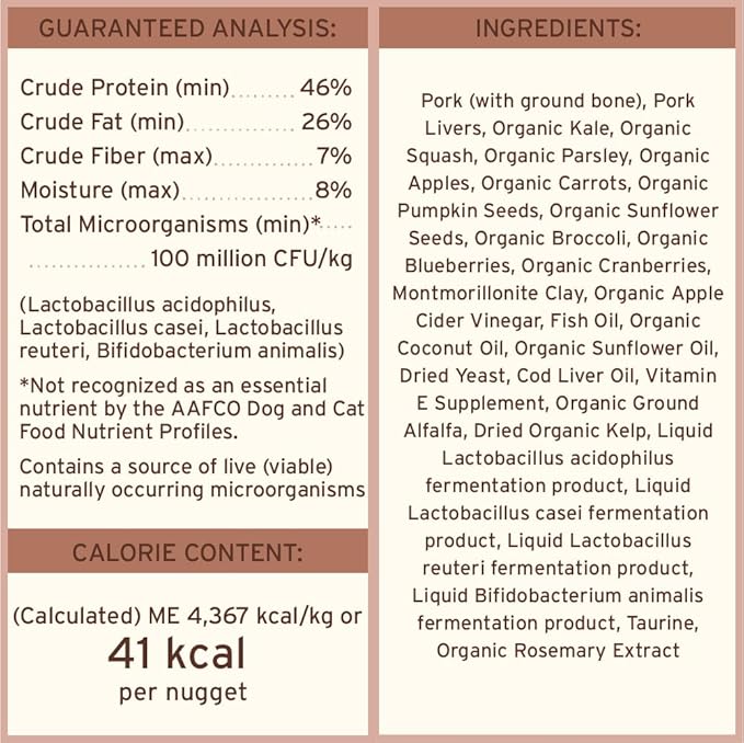 Primal Freeze Dried Raw Dog Food Nuggets, Pork, Complete & Balanced Meal, Also Use as Topper or Treat, Premium, Healthy, Grain Free, High Protein Raw Dog Food, 14 oz (Pack of 4)