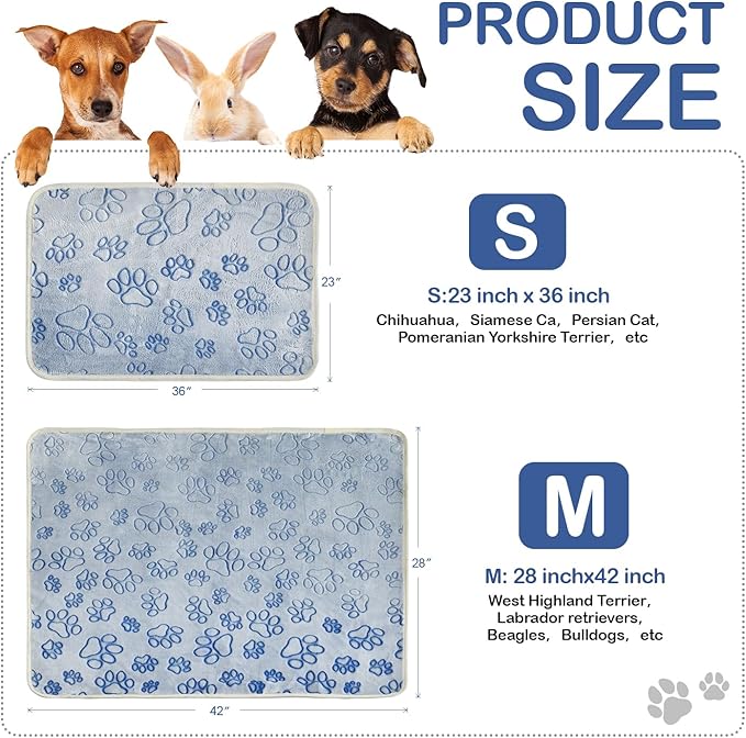 Qeils Reusable Puppy Pads, 2 Pack Washable Pee Pads for Dogs, Non Slip Wee Wee pad, Absorbent and Leakproof Training Mats for Potty, Crate, Playpen, Bed, Sofa, 23"x 36"