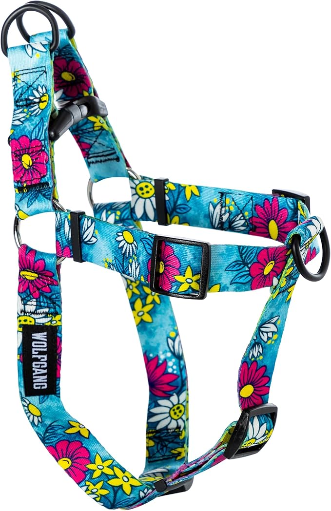 Wolfgang Heavy Duty Adjustable Dog Harness, Pull-Tested to Over 800 lbs for Walking & Training, LazyDaisy Print, X-Large