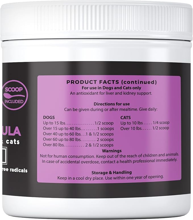 Milk Thistle for Dogs & Cats. Liver Supplement with Real Chicken. Extra Strength Liver and Kidney Detox. Dogs and Cats Love The Taste. Hepatic Support. Extra Large 85 gram jar!