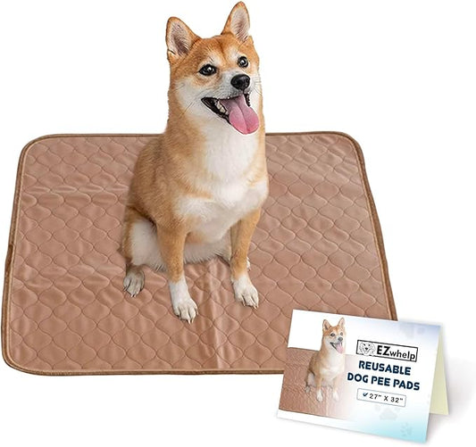 EZwhelp Reusable Dog Pee Pads - Waterproof Training Pads for Dogs - Washable & Sanitary-Rounded Corners-Laminated, Lightweight, Durable - Pet Essentials for Puppy Training and Whelping - 27"x32"