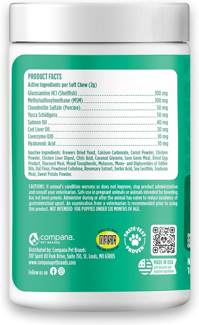 Doggie Dailies, Hip and Joint Supplement for Dogs, Glucosamine Chondroitin, Premium Hip and Joint Chews for Dogs All Breeds & Sizes, Dog Vitamins and Supplements, (Chicken) 225 Chews