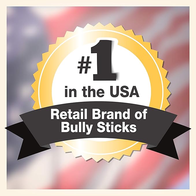 Cadet Bully Sticks for Small Dogs – All-Natural Beef Pizzle, High Protein, Low Fat, Long-Lasting, Grain & Rawhide-Free Dog Chews for Aggressive Chewers, Small (6 Ounce)