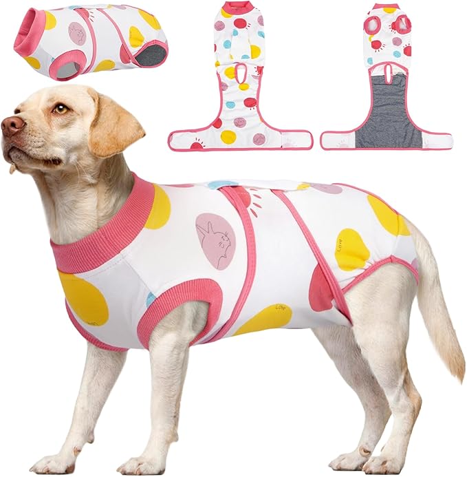 Kuoser Dog Recovery Suit for Female Male Dogs, Post-Surgery Bodysuit for Spay Neuter, Dog Onesie After Surgery, Anti-Licking Pet Surgical Recovery Suit