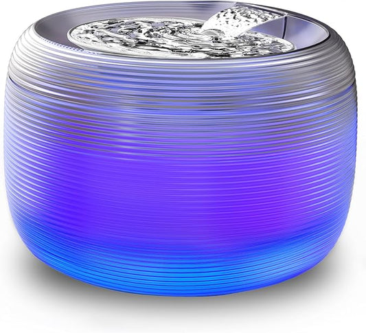 SIBAYS Cat Water Fountain, 118oz/3.5L Large Capacity Cat Fountain for Drinking with LED Light & Water Shortage Reminder, Plastic Automatic Dog Water Bowl Dispenser, Easy to Clean(FS75)