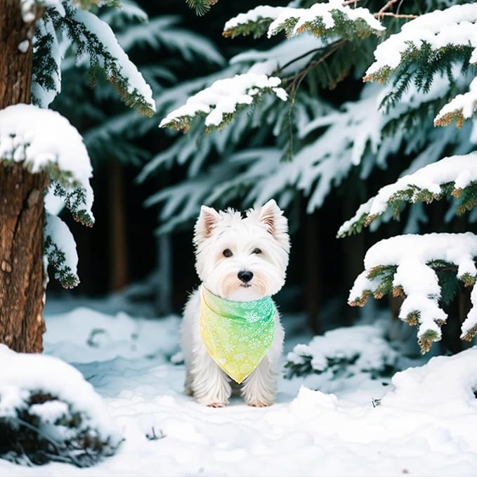 7 Pcs Winter Dog Bandanas for Small Dogs Adjustable Stitching Edge Dog Bandanas Snow Scarves Puppy Cats Breed Grooming S