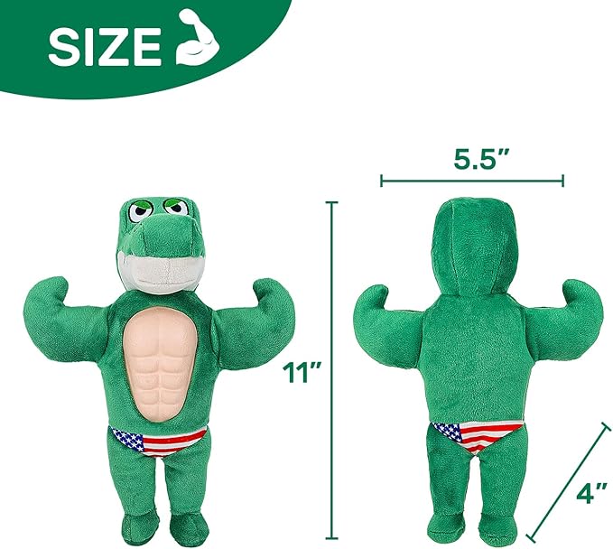 Hollypet Squeaky Plush Stuffed Durable Dog Toys, Cute Puppy Chew Toys for Small, Medium and Large Breed，Crocodile