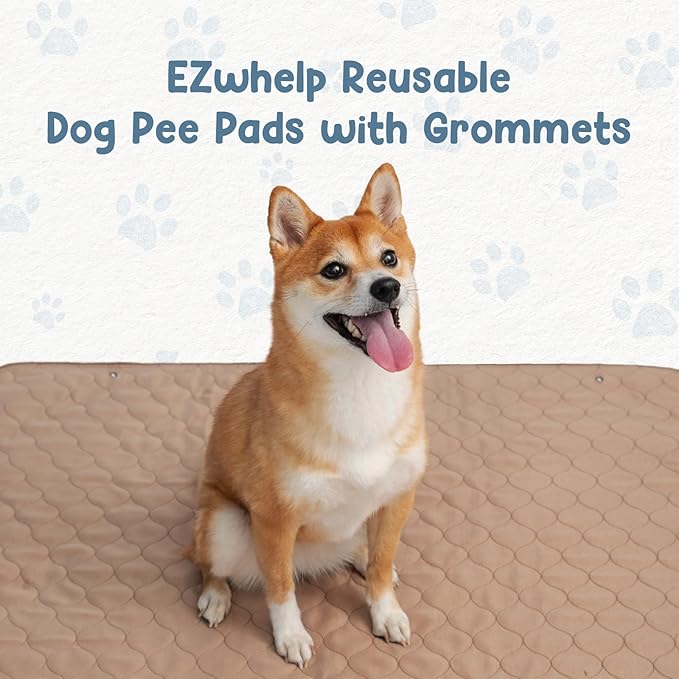 EZwhelp Reusable Dog Pee Pads - Dogs Waterproof Training Pads - Washable & Sanitary - Rounded Corners - Laminated, Lightweight, Durable - Pet Essentials Puppy Training, Whelping - 60" x 60"