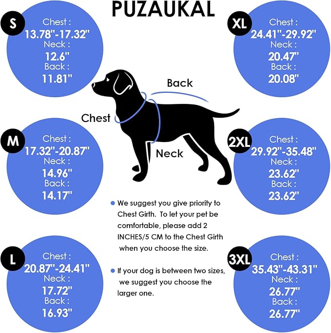 Dog Coat, Large Dog Jacket, Windproof Dogs Puffer Jacket, Fleece Lined Warm Dogs Winter Coat with Harness Hole(Blue 2XL)