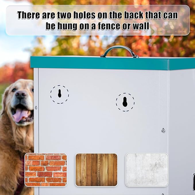 Automatic Dog Feeder for Large Dogs Outdoor 50Lbs Dog Food Dispenser Dog Feeding Station Galvanized Gravity Feeder Pet Feeder for Large Breed (50lbs)