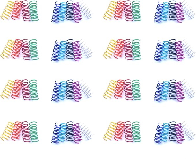9Colors Cat Springs Toy for Indoor Cats, Interactive Self-Play Hunting Toy for Kittens, Biting & Swatting Creative Coil Toys 72Pcs