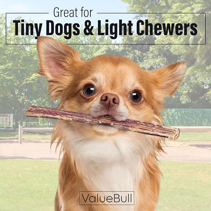 ValueBull Bully Sticks for Small Dogs, Extra Thin 6 Inch, 400 Count Wholesale Pack - All Natural, Grass Fed, Single Ingredient, Long Lasting Dog Treats