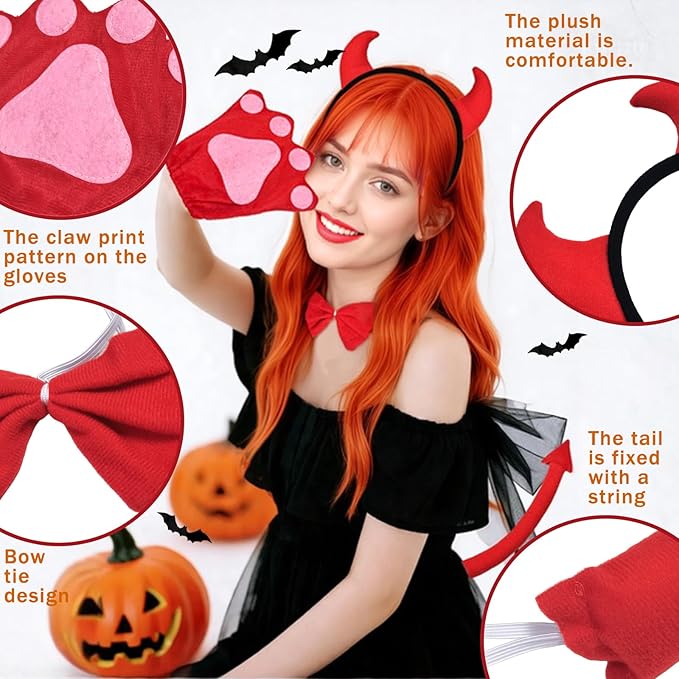 ONEPEACE Halloween Animal Costume Accessory Set for Halloween Party, Birthday, Christmas, Cosplay Animal Fancy Dress up