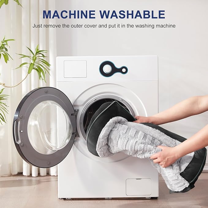 FURTIME Orthopedic Dog Bed for Medium Dogs - Washable Dog Sofa Beds Medium, Supportive Foam Pet Couch Bed with Removable Washable Cover, Waterproof Lining and Nonskid Bottom, Black