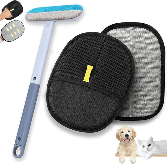 Pet Hair Removal Glove for Dogs & Cats, Newly Upgraded Reusable Electrostatic Pet Hair Remover, Gentle Effective Portable Magic Brush Pet Hair Tool for Clothes, Furniture, Carpet, Car Seats