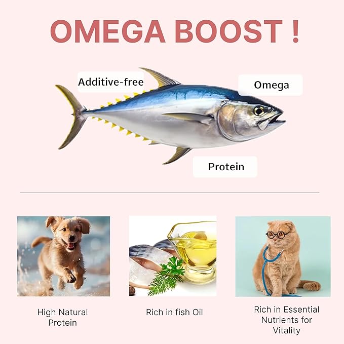 Puppyluv Freeze Dried Tuna Dog & Cat Treats - Wild Caught, Single Ingredient, Natural High Protein & Fish Oil, Grain Free, Gluten Free, 2.5oz