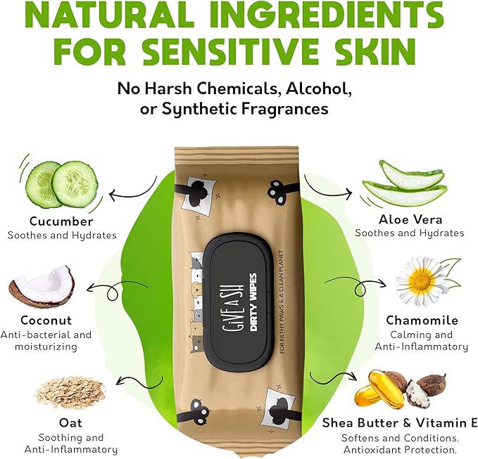 Lick-Safe Pet Wipes for Dogs & Cats - Vet-Approved & Hypoallergenic - Cleans Mud, Odors & Dander - Feline & Dog Wipes for Paws, Face & Butt - Earth-Friendly & Unscented Cat Cleaning - Pack of 400