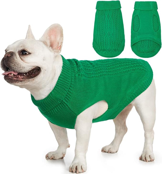 Stretchy Cat Sweater - 17 Colors & 6 Sizes | Snug Winter-Ready Knit for Boy/Girl Cats & Kittens(Dark Green, X-Large)