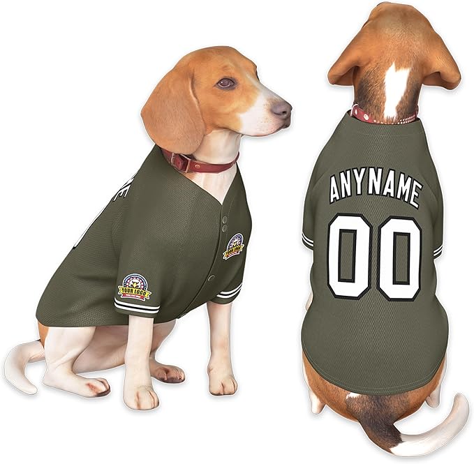 Custom Dog Baseball Jersey with Name Number Logo for Small Pet Dogs-Personalized Dog Shirts