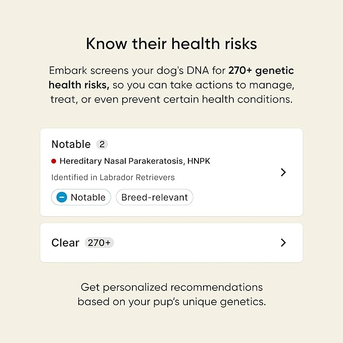 Embark Breed & Health Kit - Dog DNA Testing Kit - Discover Breed, Ancestry, Relative Finder, Genetic Health, Traits, Allergy Risk Scores