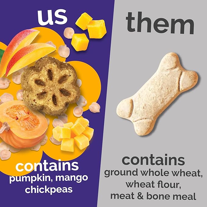 Fruitables Skinny Mini Dog Treats, Healthy Pumpkin Treat for Dogs, Low Calorie & Delicious, Puppy Training, Free of Wheat, Corn and Soy, Made in the USA, Pumpkin and Mango Flavor, 5oz