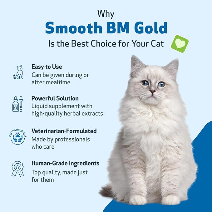 Pet Wellbeing Smooth BM Gold for Dog & Cats - Constipation Relief & Stool Softener, Supports Healthy Bowel Movements - Natural Herbal Supplement 4 oz (118 ml)